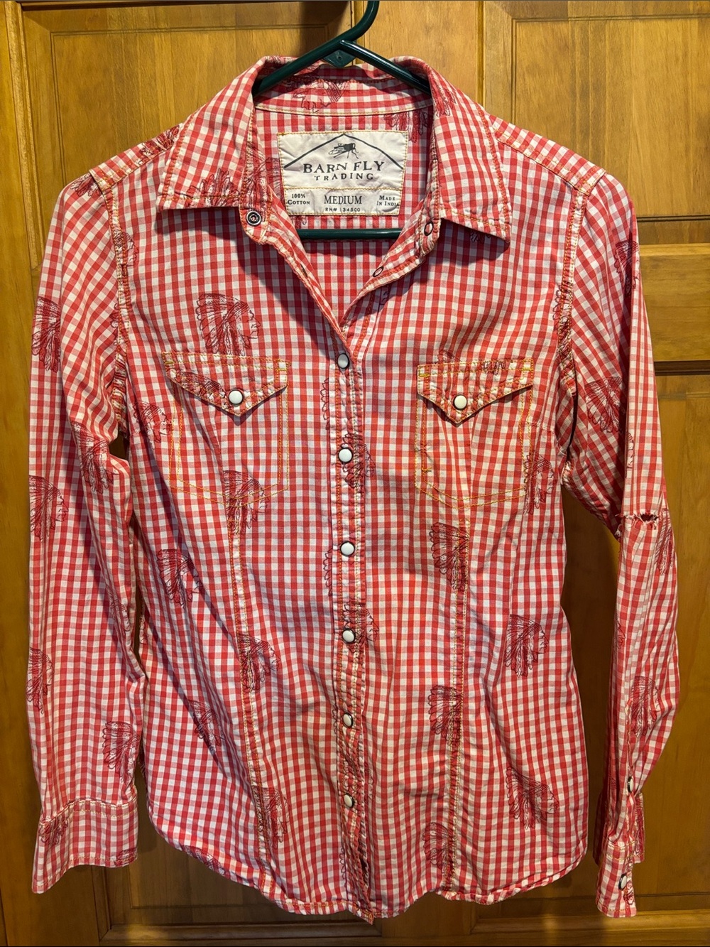 Barn Fly Trading Women’s Red Gingham Western Shirt